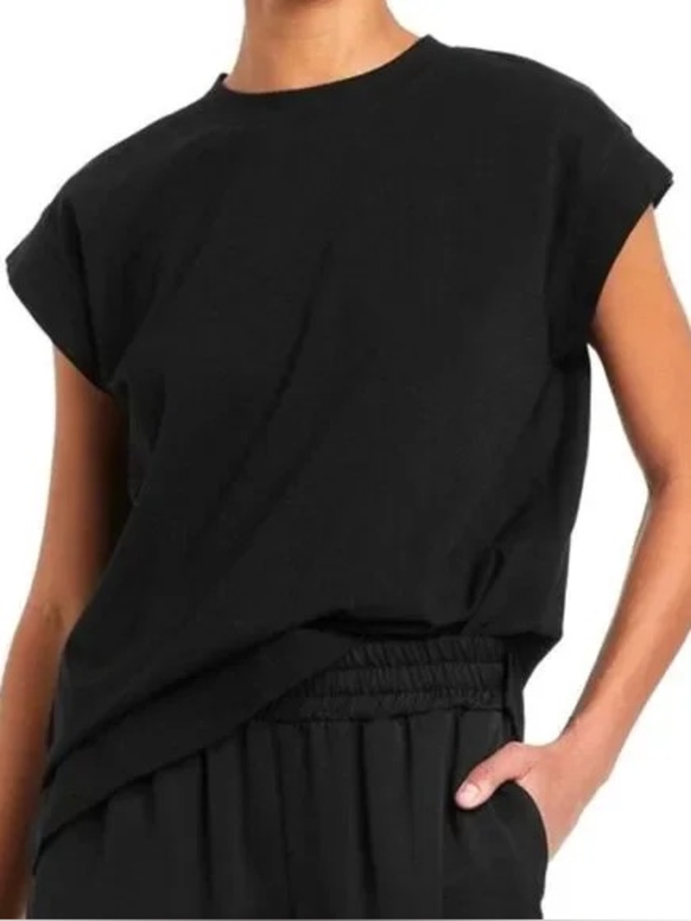 a new day Black Short Sleeve Boxy Tee